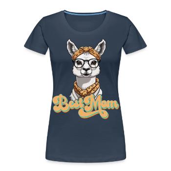 Lama aimant maman drôle maman Design - T-shirt bio Premium Femme -  - Devant - Mia (176cm)