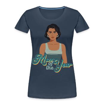 Mère de l’année Maman drôle Maman fière - T-shirt bio Premium Femme -  - Devant - Mia (176cm)