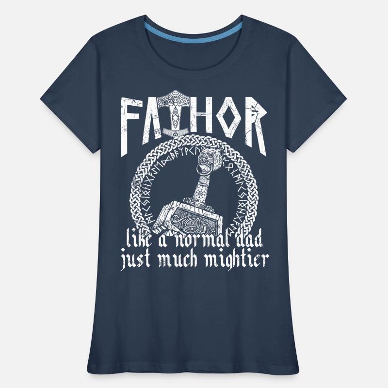 Wikinger Papa Vathor Mächtiges Spruch Design Frauen Premium Bio T-Shirt