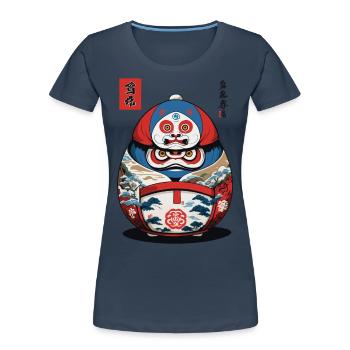 Japanese Daruma Aesthetic Yokai Streetwear - Women's Premium Organic T-Shirt -  - Front - Mia (176cm)