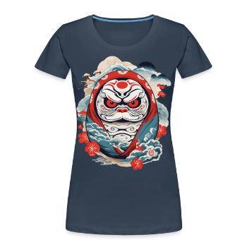Japanese Daruma Aesthetic Yokai Vintage - Women's Premium Organic T-Shirt -  - Front - Mia (176cm)