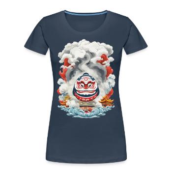 Japanese Daruma Aesthetic Yokai Vintage - Women's Premium Organic T-Shirt -  - Front - Mia (176cm)