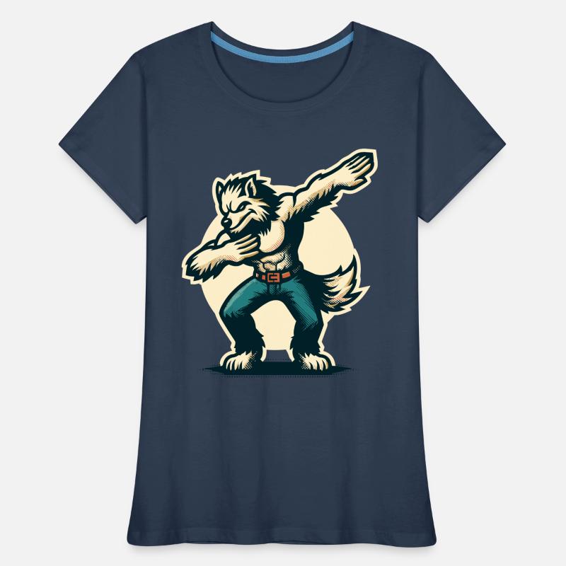 Dabbender Werwolf Lustiges Dabbing Design Frauen Premium Bio T-Shirt