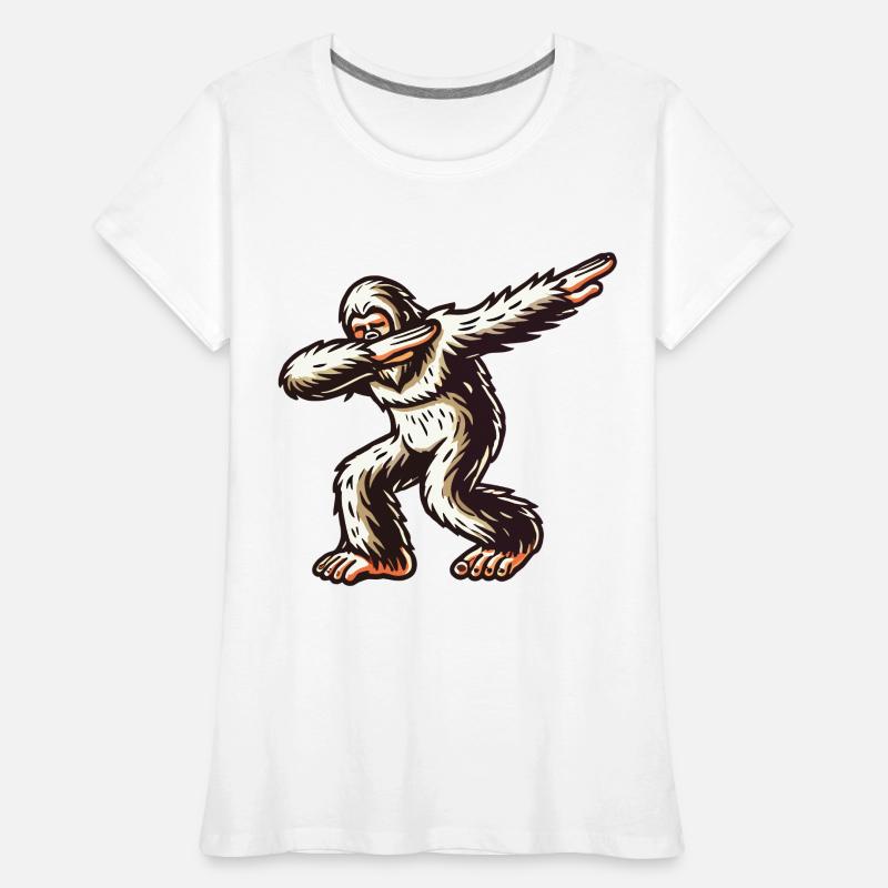 Dabbing Bigfoot Drôle Dabbing Design T-shirt bio Premium Femme