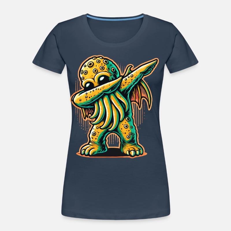 Drôle Dabbing Cthulhu Pieuvre dystopique T-shirt bio Premium Femme