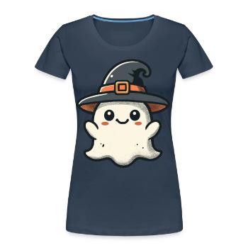 Lustiger Hexen Geist Gespenstische Party - Frauen Premium Bio T-Shirt -  - Vorne - Mia (176cm)