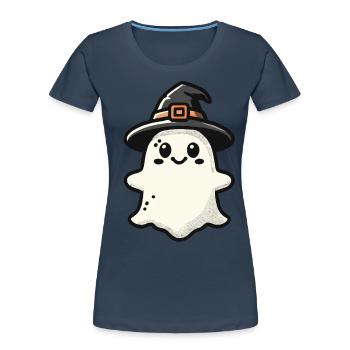 Lustiger Hexen Geist Gespenstische Party - Frauen Premium Bio T-Shirt -  - Vorne - Mia (176cm)