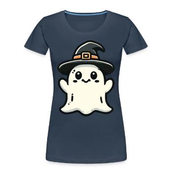 Lustiger Hexen Geist Gespenstische Party - Frauen Premium Bio T-Shirt -  - Vorne - Mia (176cm)
