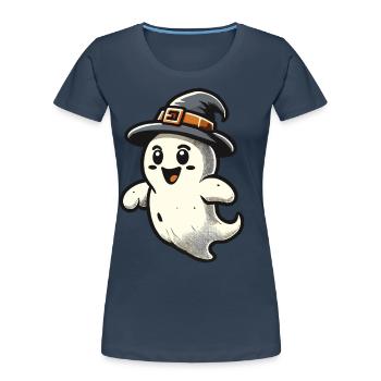 Lustiger Hexen Geist Gespenstische Party - Frauen Premium Bio T-Shirt -  - Vorne - Mia (176cm)