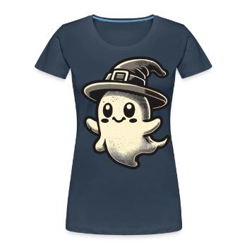 Lustiger Hexen Geist Gespenstische Party - Frauen Premium Bio T-Shirt -  - Vorne - Mia (176cm)