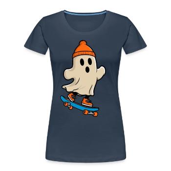 Skateboarding Gespenstische Party Skateboarder - Frauen Premium Bio T-Shirt -  - Vorne - Mia (176cm)