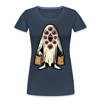 Gespenstische Party Trick Or Treat Halloween - Frauen Premium Bio T-Shirt -  - Vorne - Mia (176cm)
