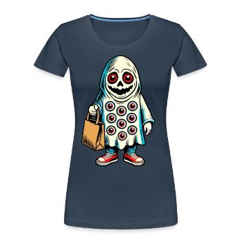 Gespenstische Party Trick Or Treat Streetwear - Frauen Premium Bio T-Shirt -  - Vorne - Mia (176cm)
