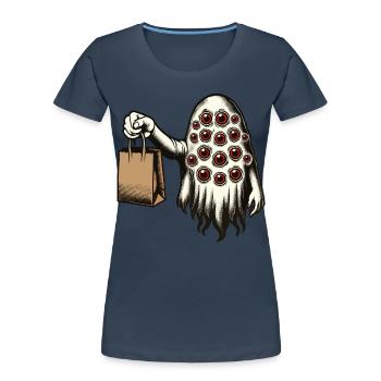 Gespenstische Party Trick Or Treat Halloween - Frauen Premium Bio T-Shirt -  - Vorne - Mia (176cm)