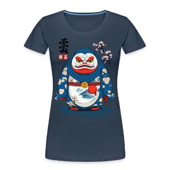 Japanese Daruma Aesthetic Yokai Streetwear - Women's Premium Organic T-Shirt -  - Front - Mia (176cm)