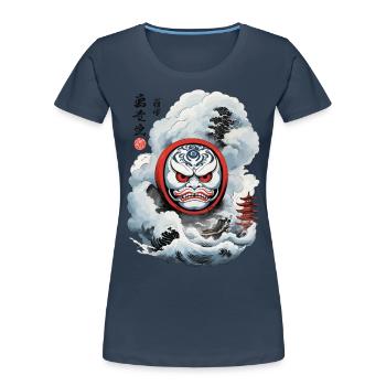 Japanese Daruma Aesthetic Yokai Streetwear - Women's Premium Organic T-Shirt -  - Front - Mia (176cm)