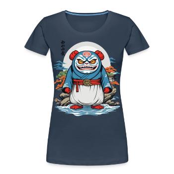 Japanese Daruma Aesthetic Yokai Vintage - Women's Premium Organic T-Shirt -  - Front - Mia (176cm)