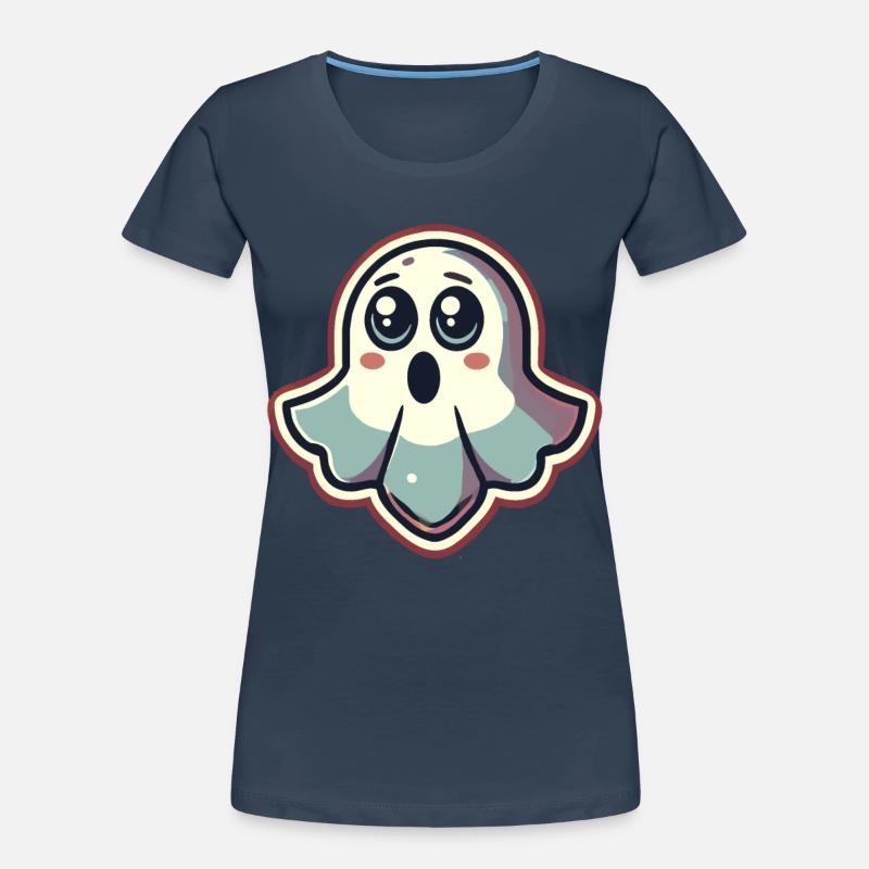 Scared Ghost Funny Ghost Design Women's Premium Organic T-Shirt
