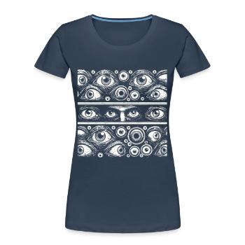 Gloomy Eyes Creepy Halloween Design - Women's Premium Organic T-Shirt -  - Front - Mia (176cm)