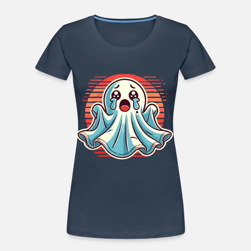 Sad Ghost Cute Weeping Ghosts Women's Premium Organic T-Shirt