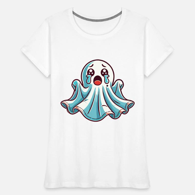 Sad Ghost Cute Weeping Ghosts Women's Premium Organic T-Shirt