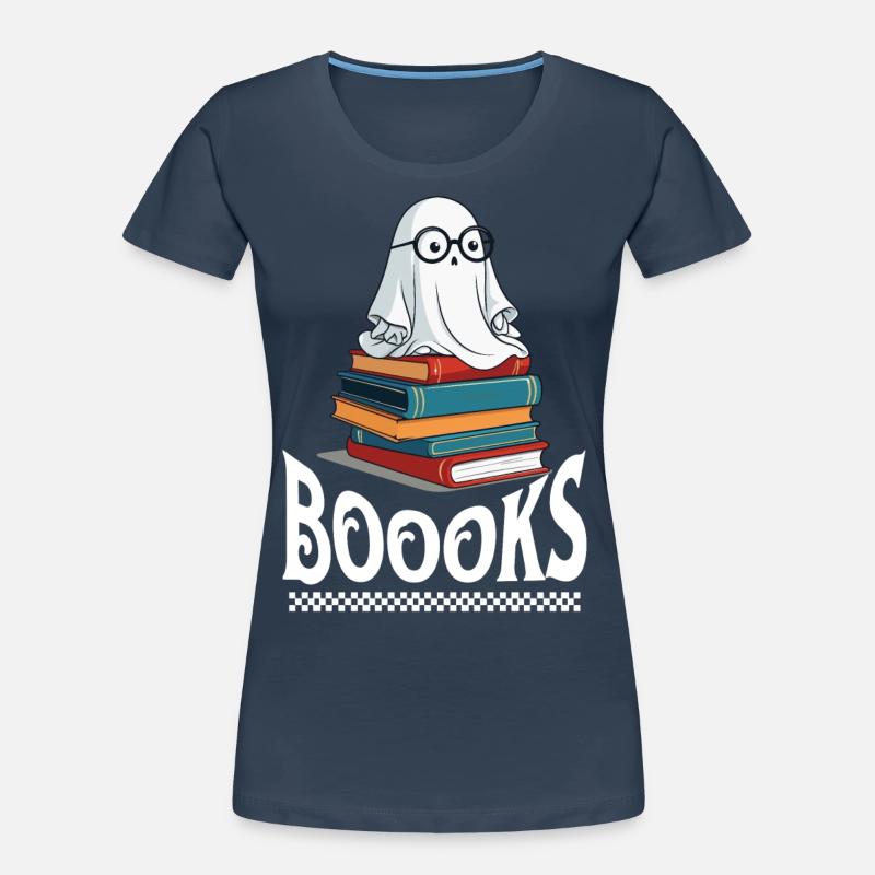 Cute Book Lover Ghost Funny Saying Women's Premium Organic T-Shirt