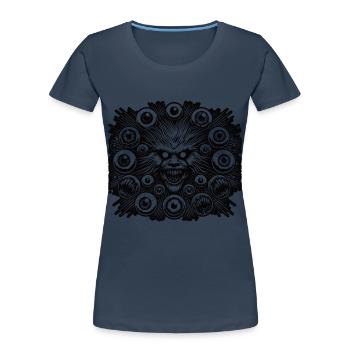 Gloomy Eyes Creepy Halloween Design - Women's Premium Organic T-Shirt -  - Front - Mia (176cm)