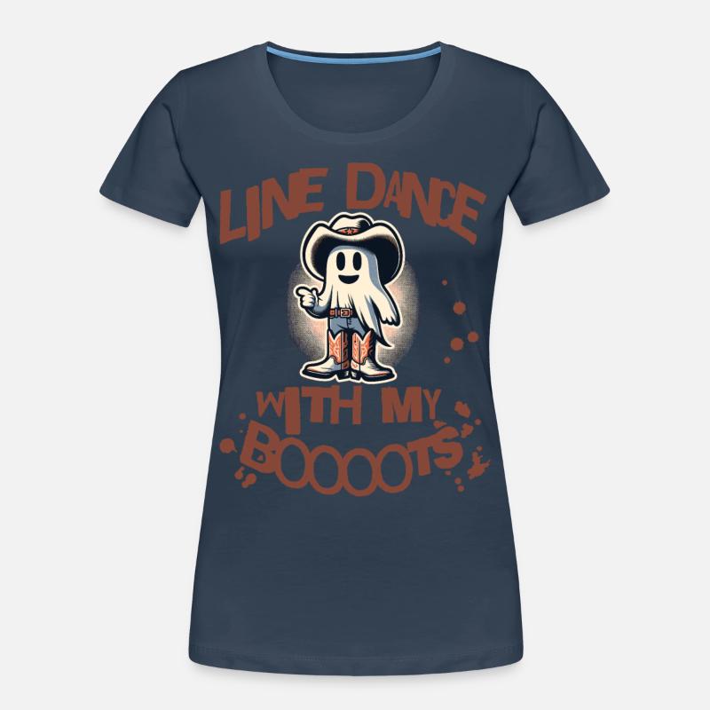Cowboy With Boots Line Dance Ghost Women's Premium Organic T-Shirt