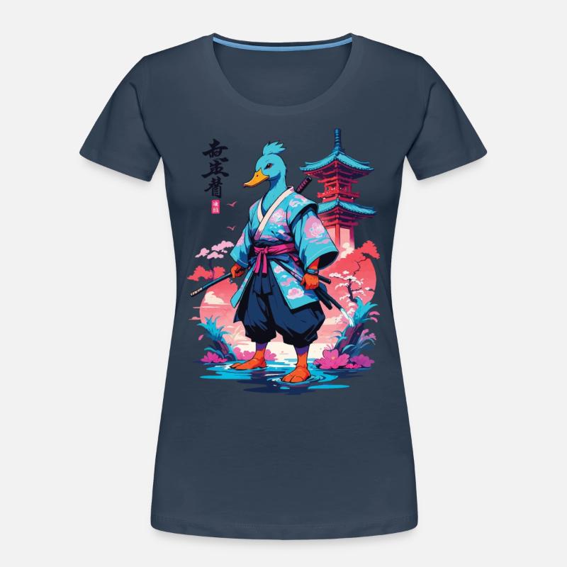 Samurai Duck Aesthetic Vaporwave Style Women's Premium Organic T-Shirt