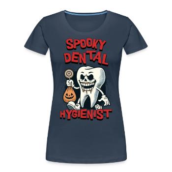 Motif d’Halloween d’hygiéniste dentaire effrayant - T-shirt bio Premium Femme -  - Devant - Mia (176cm)