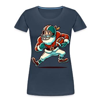Weihnachtsmann Spielt Football Freude - Frauen Premium Bio T-Shirt -  - Vorne - Mia (176cm)