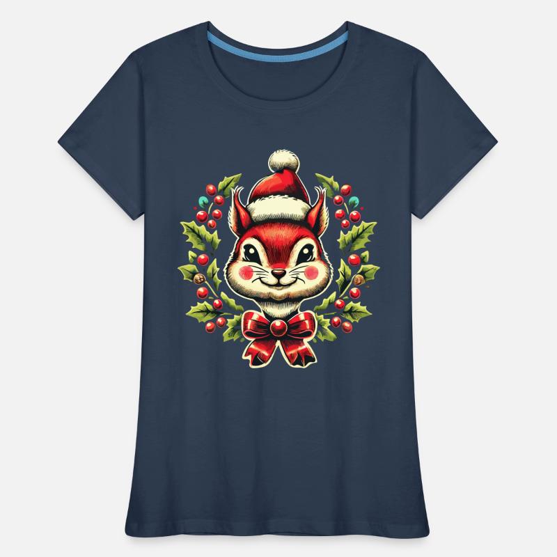 Fröhliches Eichhörnchen Weihnachten Festlich Frauen Premium Bio T-Shirt