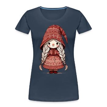 Weihnachten Gnom Frau Festliches Wichtelmädchen - Frauen Premium Bio T-Shirt -  - Vorne - Mia (176cm)