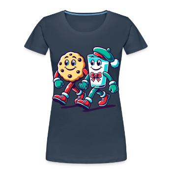 Biscuit and milk in a friendship march - Women's Premium Organic T-Shirt -  - Front - Mia (176cm)