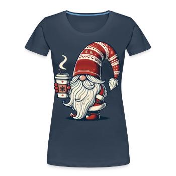 Nain de Noël avec magie du café - T-shirt bio Premium Femme -  - Devant - Mia (176cm)