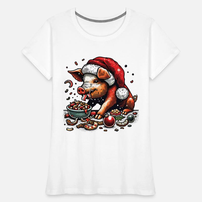 Christmas gluttony devoured with funny Women's Premium Organic T-Shirt