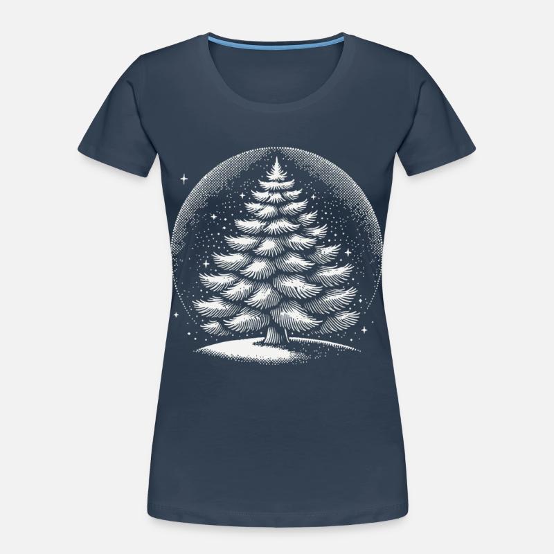 Atmospheric Christmas Tree Artwork Women's Premium Organic T-Shirt
