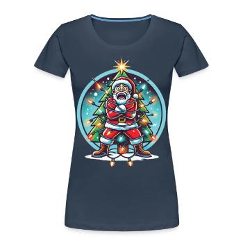 Amusement de l’électrocution de Noël avec le Père Noël - T-shirt bio Premium Femme -  - Devant - Mia (176cm)