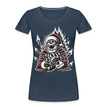 Père Noël Électrocution Sombre Oeuvre - T-shirt bio Premium Femme -  - Devant - Mia (176cm)