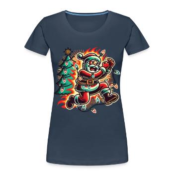 Chaos de Noël, danger d’électrocution - T-shirt bio Premium Femme -  - Devant - Mia (176cm)