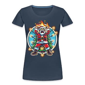 Père Noël Électrocution Chaos Désastre - T-shirt bio Premium Femme -  - Devant - Mia (176cm)