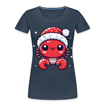Süßer Weihnachtskrabbe Freude - Frauen Premium Bio T-Shirt -  - Vorne - Mia (176cm)
