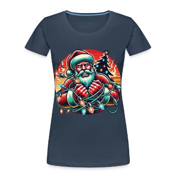 Électrocution de Noël Sombre et humoristique - T-shirt bio Premium Femme -  - Devant - Mia (176cm)