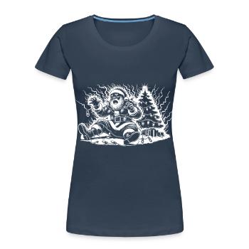Électrocution du Père Noël sur le sapin - T-shirt bio Premium Femme -  - Devant - Mia (176cm)