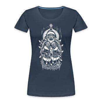 Drôle d’humour noir Père Noël sous le pouvoir - T-shirt bio Premium Femme -  - Devant - Mia (176cm)
