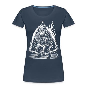 Electro Surprise Père Noël Humour - T-shirt bio Premium Femme -  - Devant - Mia (176cm)