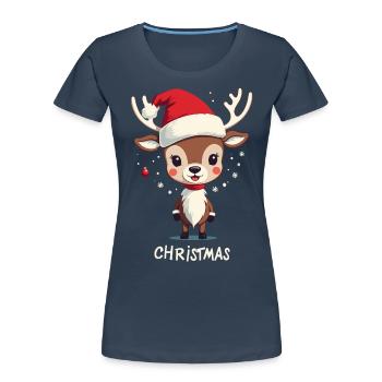 Niedliches Rentier Weihnachten Design - Frauen Premium Bio T-Shirt -  - Vorne - Mia (176cm)