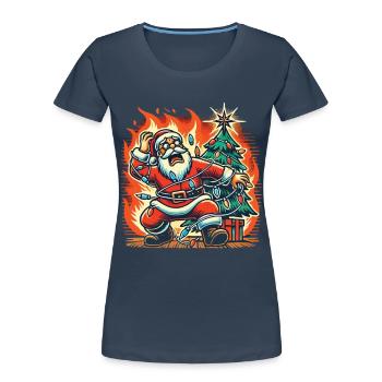 Choc électrique Catastrophe du Père Noël - T-shirt bio Premium Femme -  - Devant - Mia (176cm)