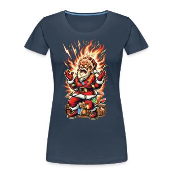 Le Père Noël se fait électrocuter - T-shirt bio Premium Femme -  - Devant - Mia (176cm)