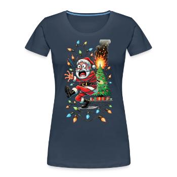 Père Noël Électrocution Chaos Désastre - T-shirt bio Premium Femme -  - Devant - Mia (176cm)